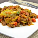 Cheesy Ground Beef and Cabbage Skillet