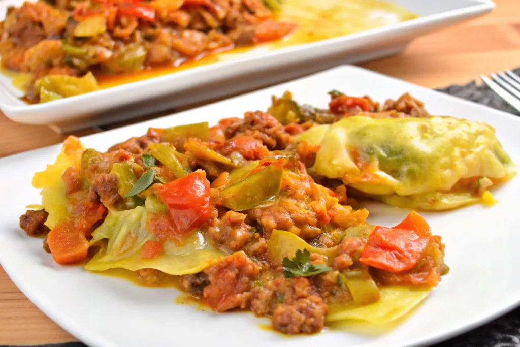 Cheesy Ground Beef and Cabbage Skillet