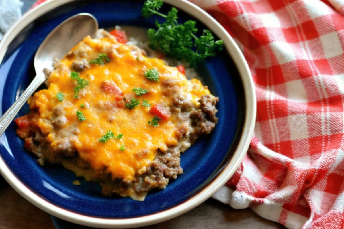 Cheesy Keto Ground Beef Casserole Recipe