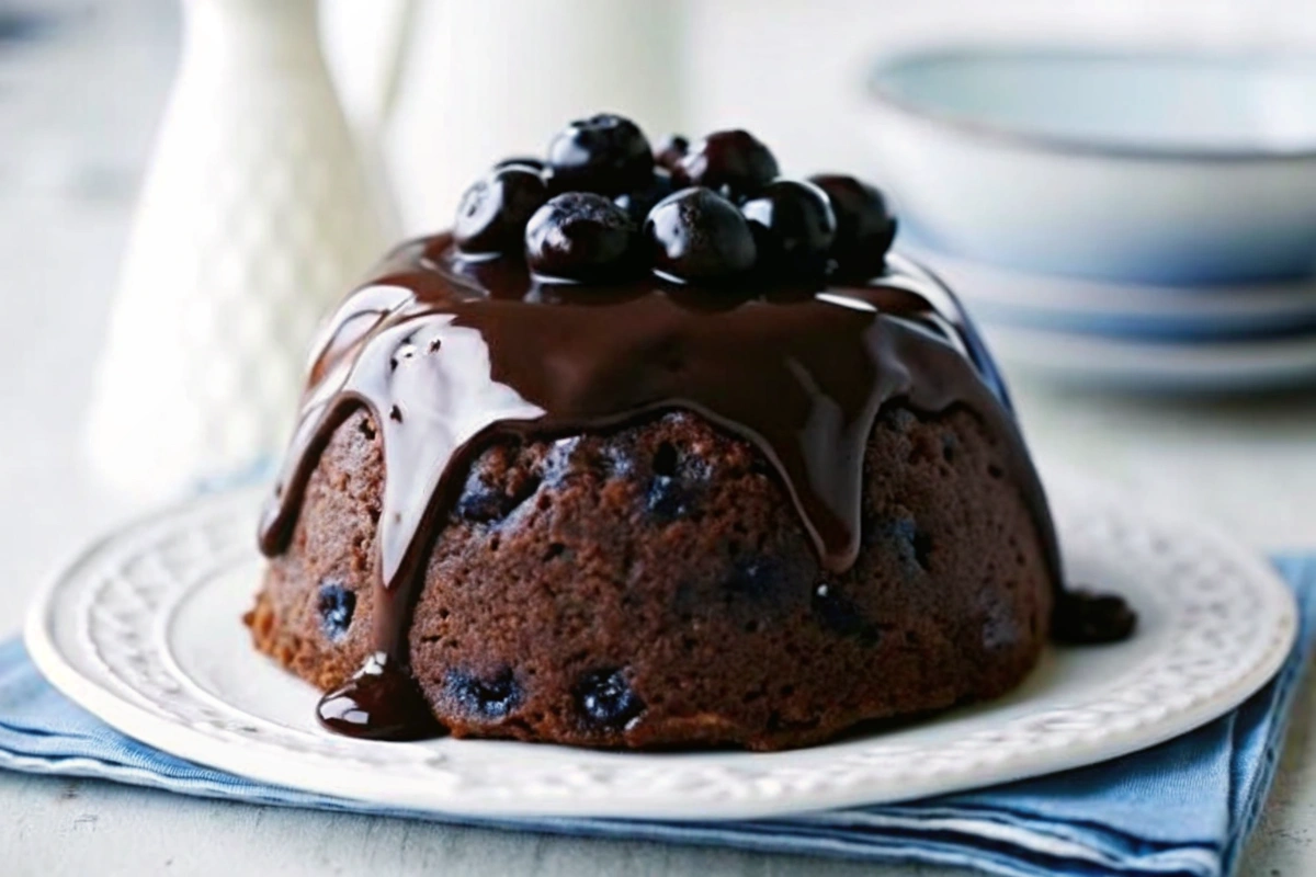 Chocolate and Cherry Christmas Pudding