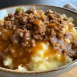 Mashed Potatoes with Ground Beef Gravy
