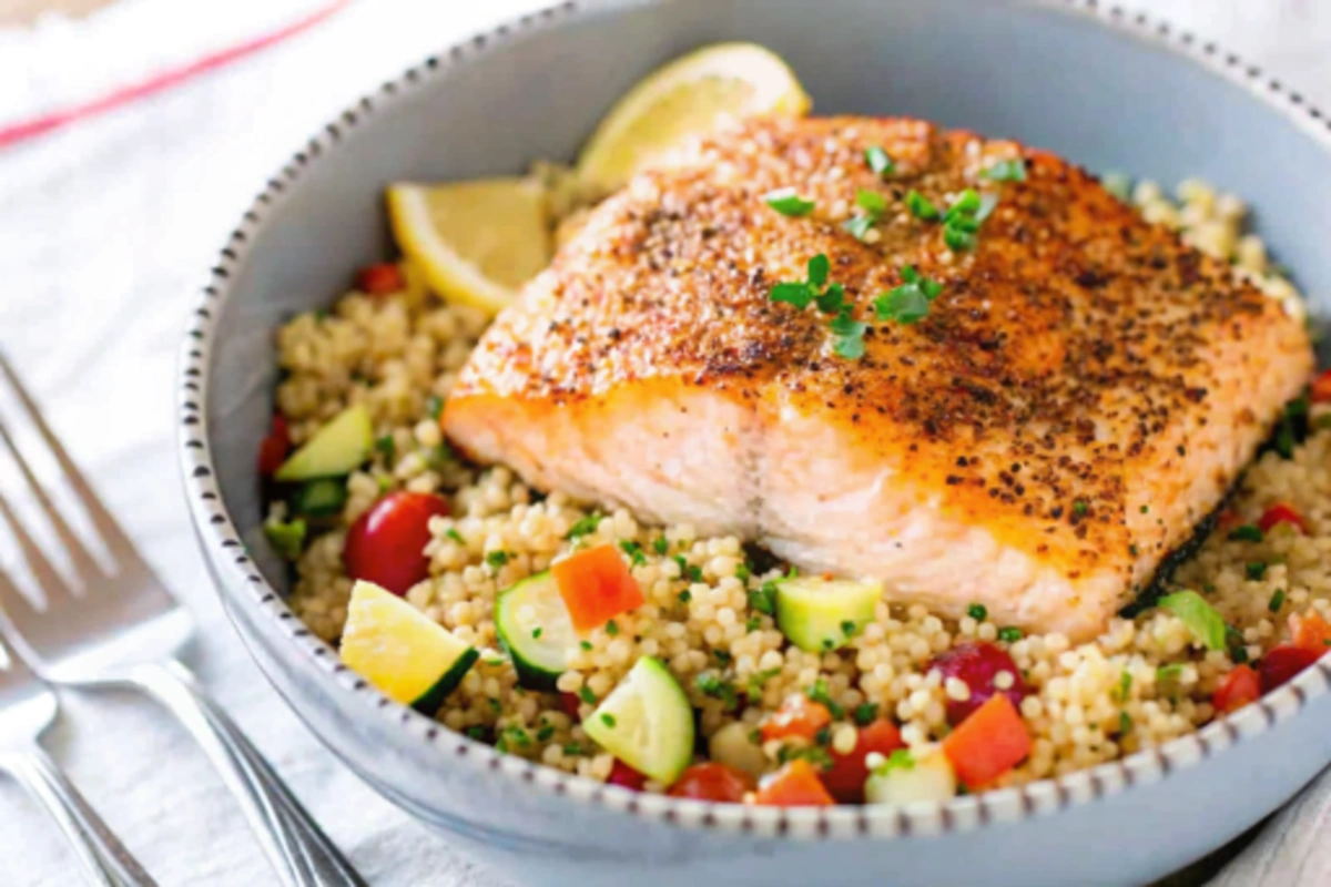 Mediterranean Salmon and Vegetable Quinoa