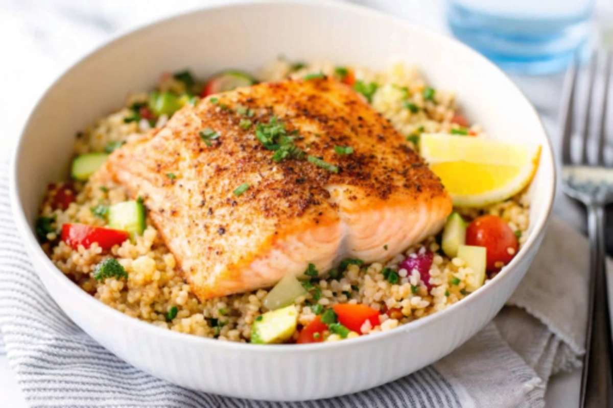 Mediterranean Salmon and Vegetable Quinoa