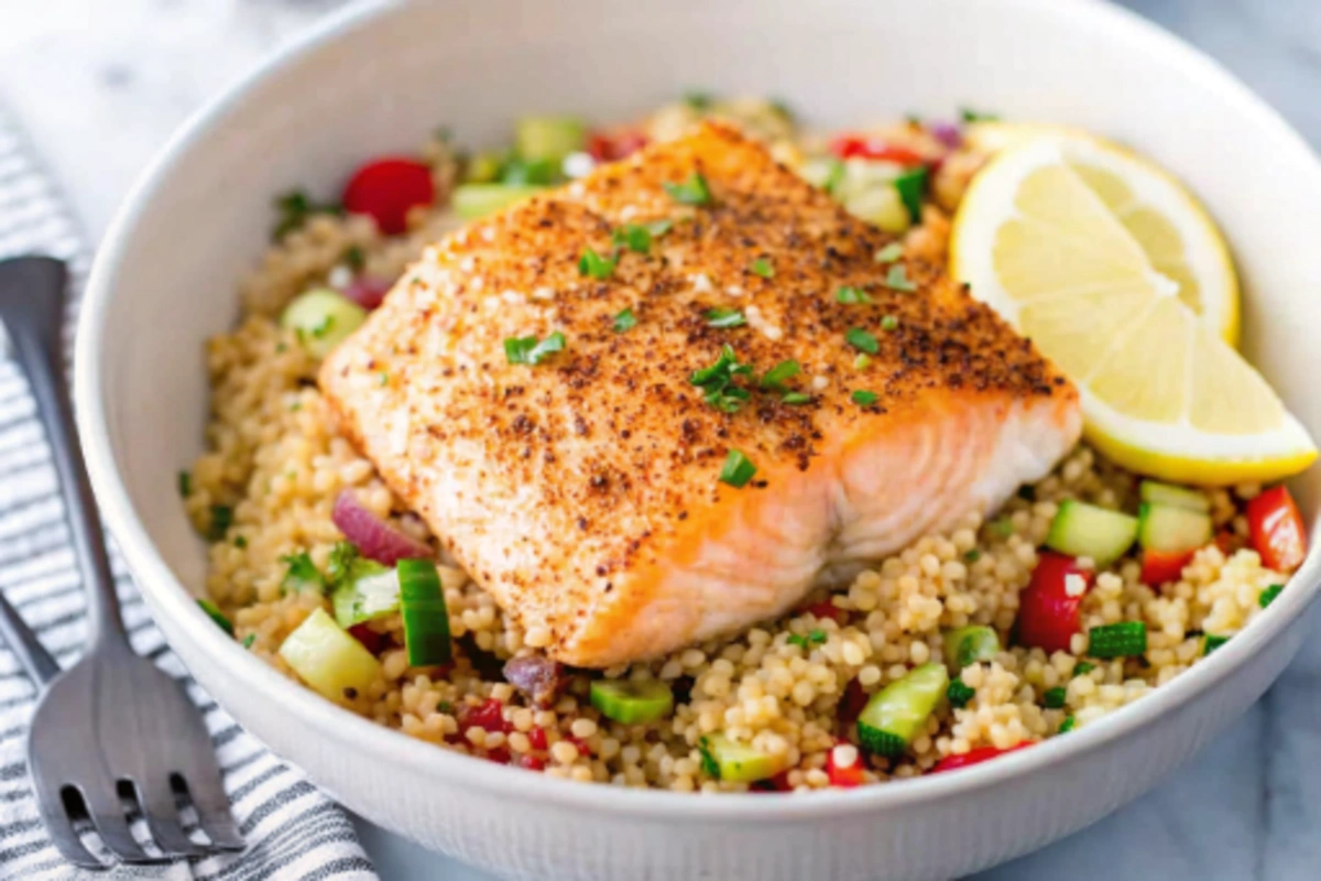 Mediterranean Salmon and Vegetable Quinoa