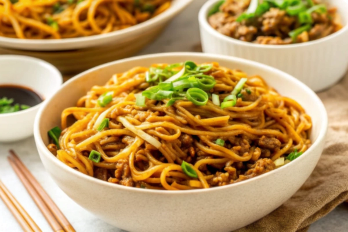 Mongolian Ground Beef Noodles