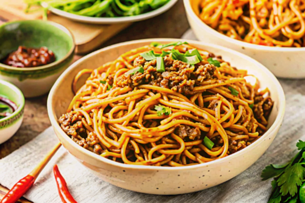 Mongolian Ground Beef Noodles
