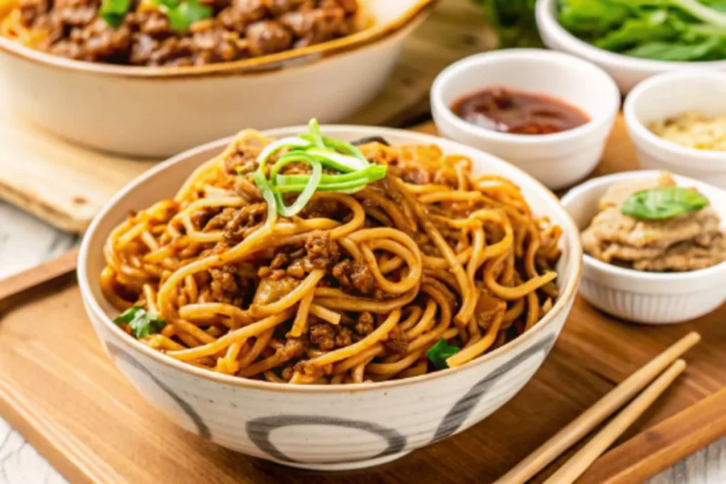 Mongolian Ground Beef Noodles