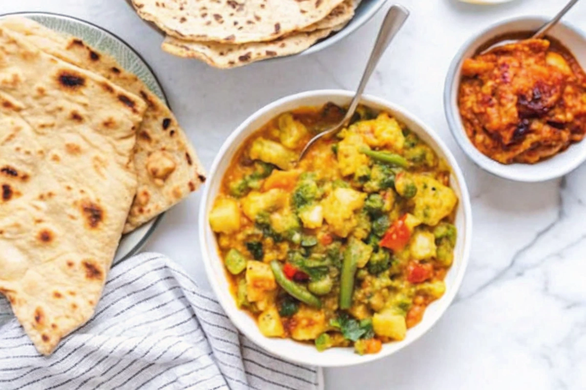 South Indian Vegetbale Kurma with Coconut Sauce