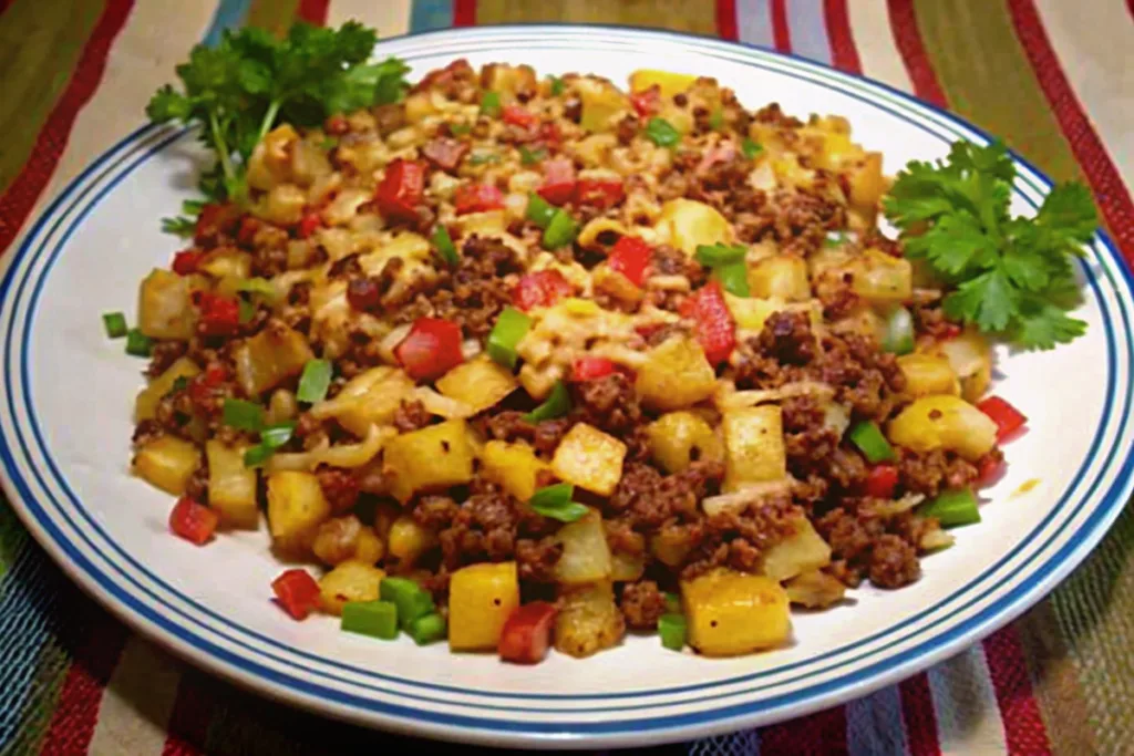 Tex-Mex Ground Beef and Potato Skillet