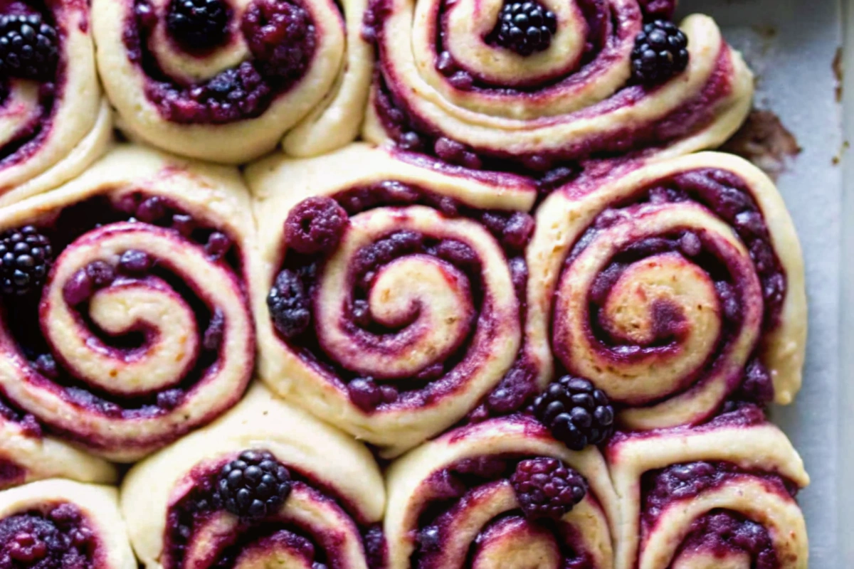 Triple Berry Sweet Rolls with Meyer Lemon Glaze