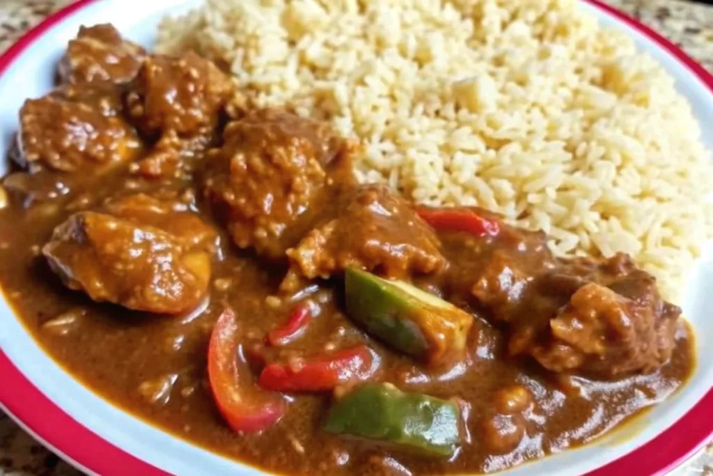 Chicken Mole with Rice for Dinner