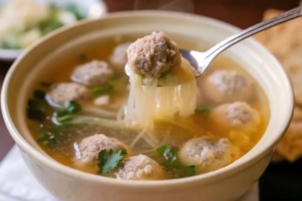 Chinese Winter Melon Soup with Meatballs