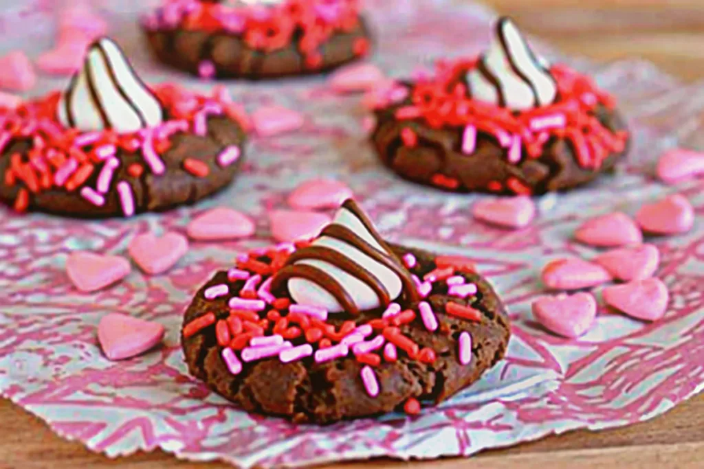 Chocolate Valentine's Day Cookies with Sprinkles
