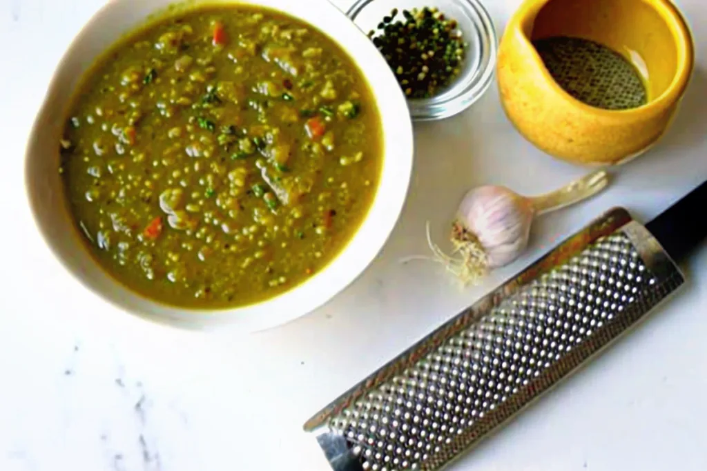 Creamy Split Pea Soup with Meyer Lemon