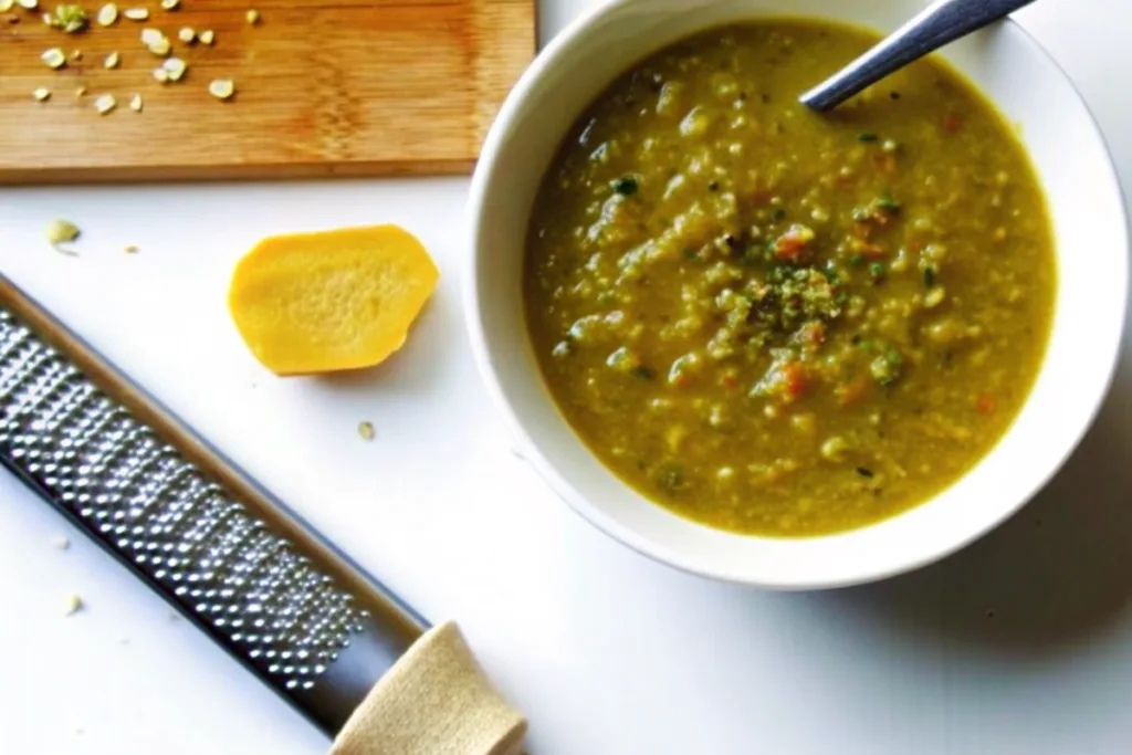 Creamy Split Pea Soup with Meyer Lemon