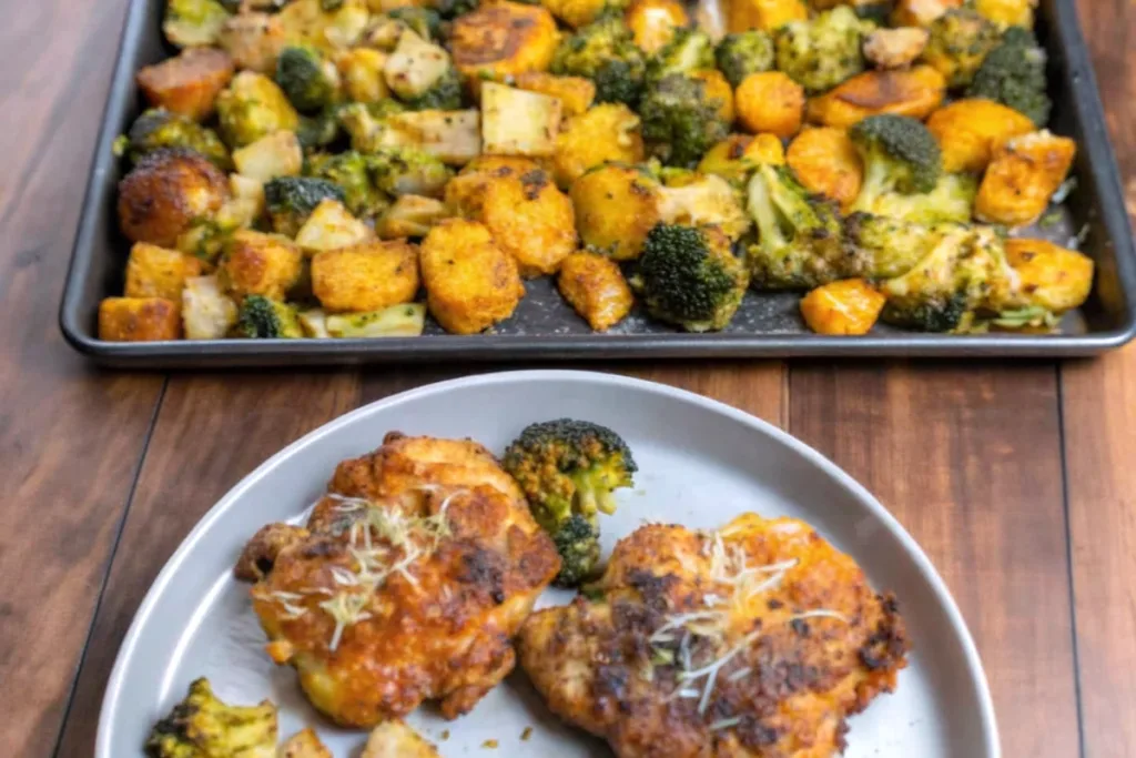 Sheet Pan Parmesan Garlic Chicken Thighs