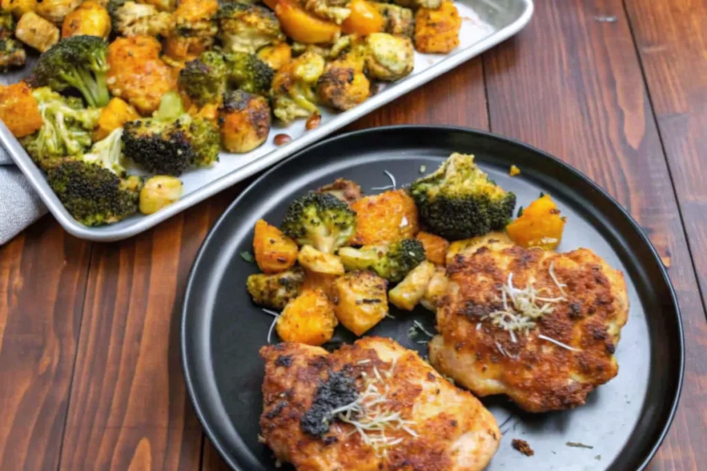 Sheet Pan Parmesan Garlic Chicken Thighs