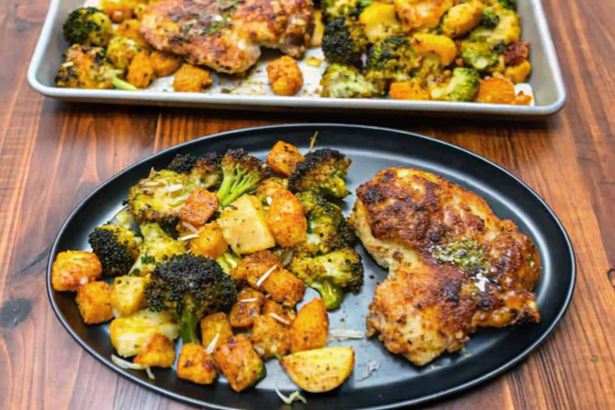 Sheet Pan Parmesan Garlic Chicken Thighs