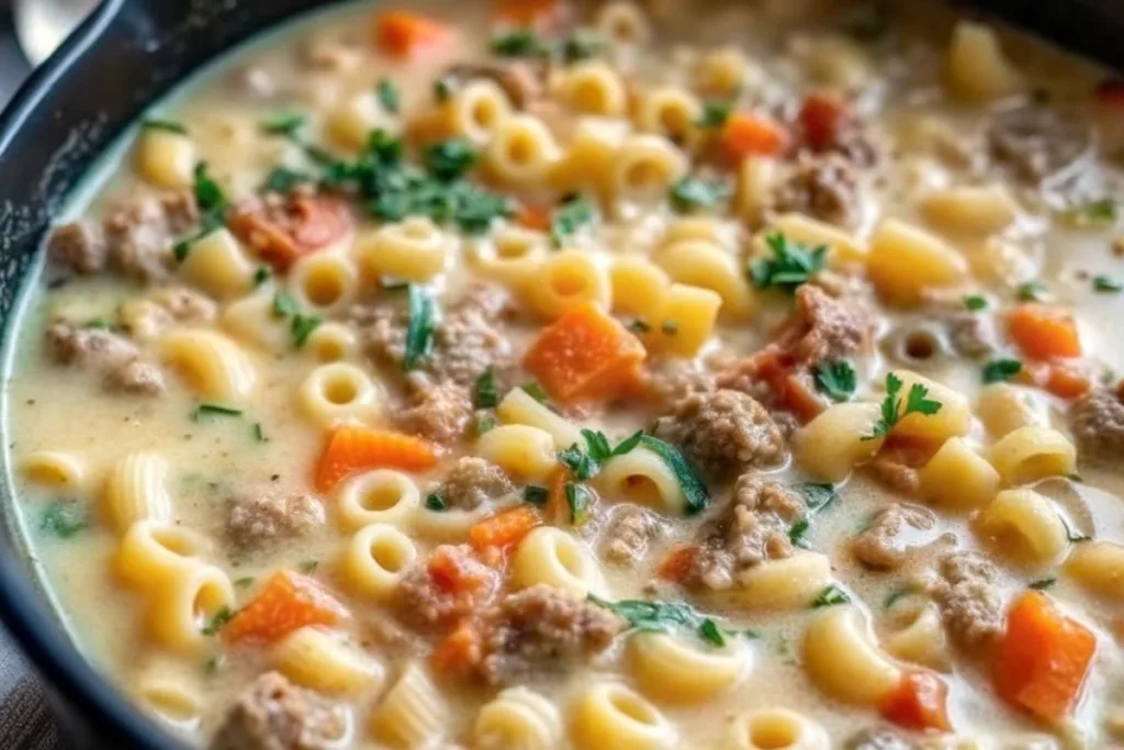 Winter Comfort Creamy Sausage Pasta Soup