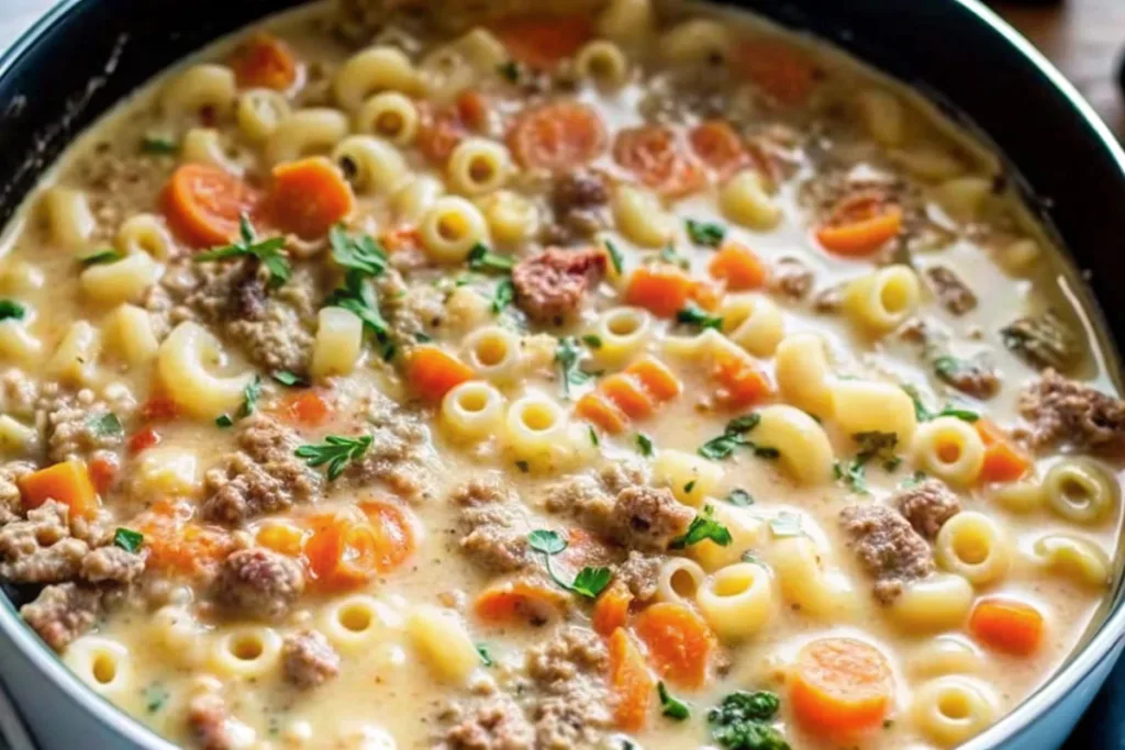 Winter Comfort Creamy Sausage Pasta Soup