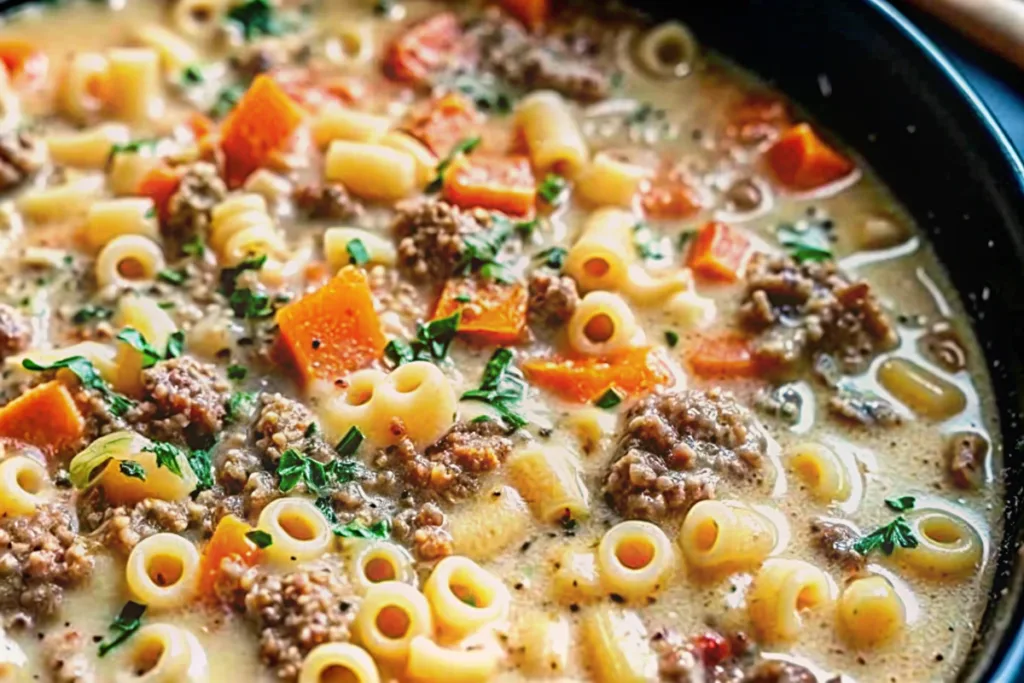 Winter Comfort Creamy Sausage Pasta Soup