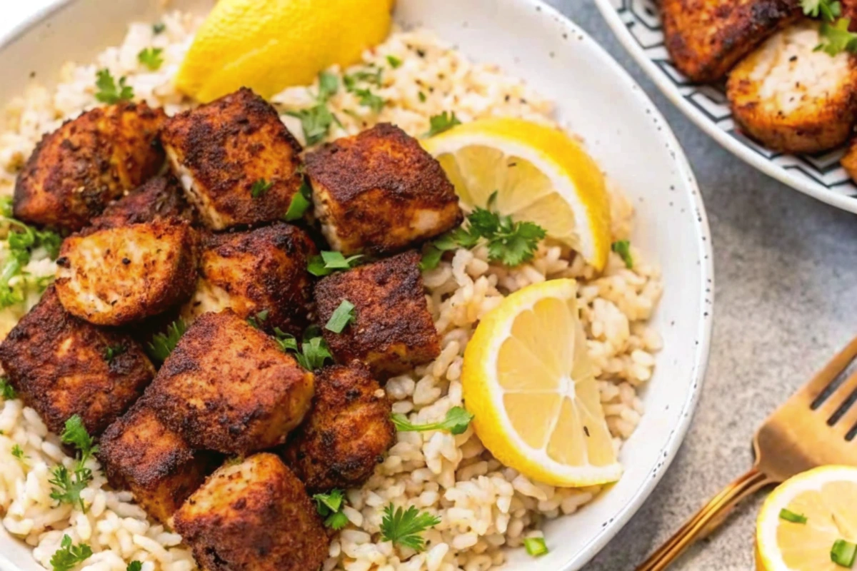 Blackened Air Fryer Salmon Bites