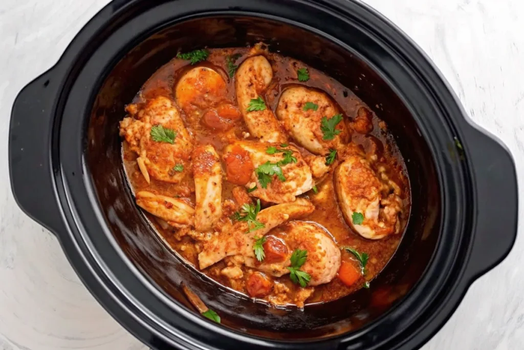Crockpot Spicy Chicken and Sausage