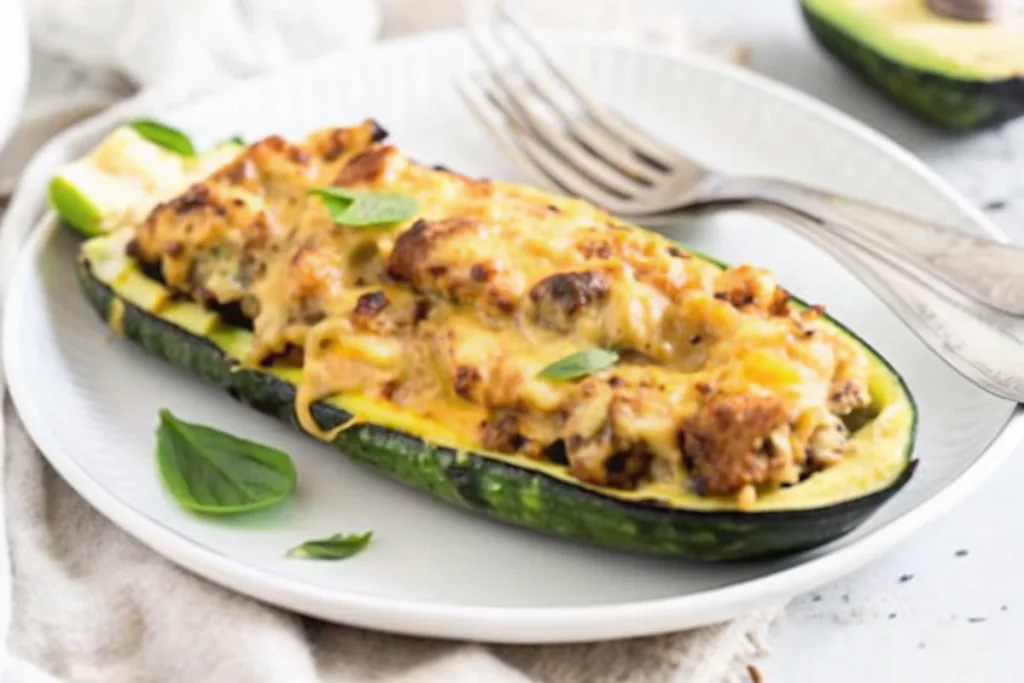 Curried Chicken Zucchini Boats