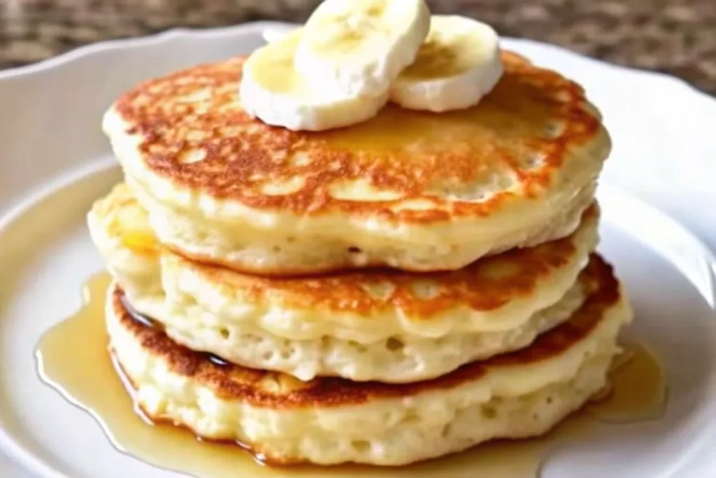 Fluffy Banana Cottage Cheese Pancakes