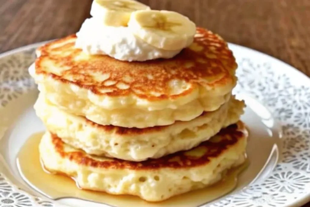 Fluffy Banana Cottage Cheese Pancakes