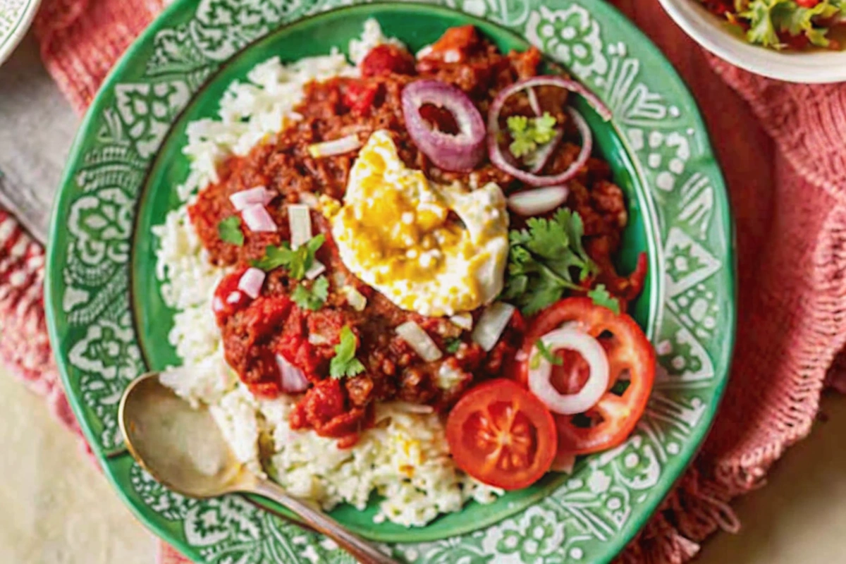 Game Day Ground Beef Chili served with toppings
