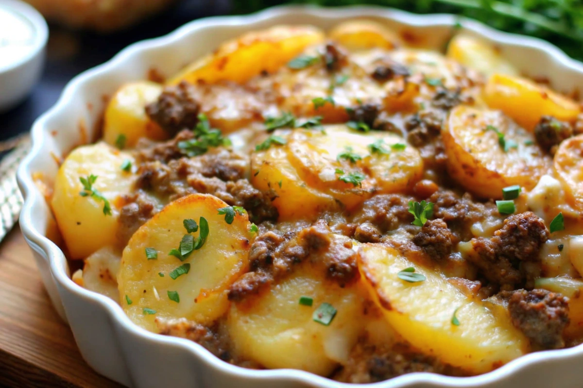 Baked Ground Beef Potato Casserole