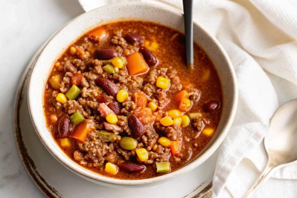 Ground Beef and Vegetable Soup Ingredients