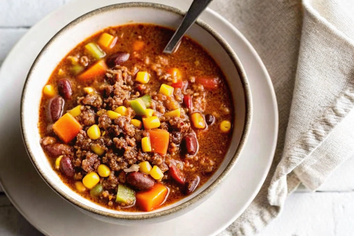 Ground Beef and Vegetable Soup
