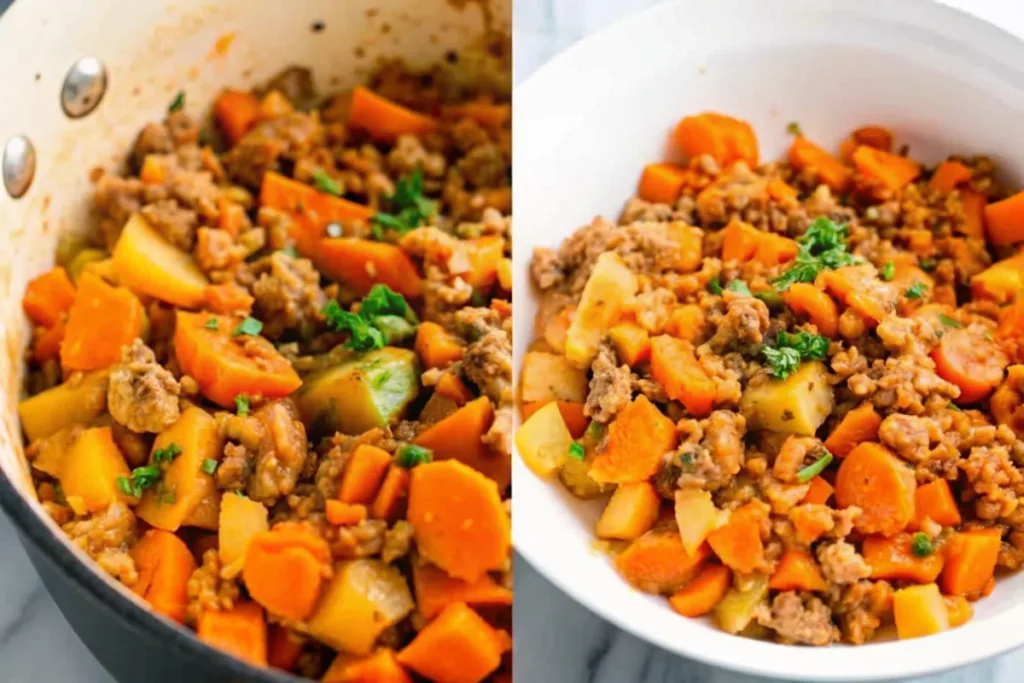 Healthy Sweet Potato Moussaka Skillet