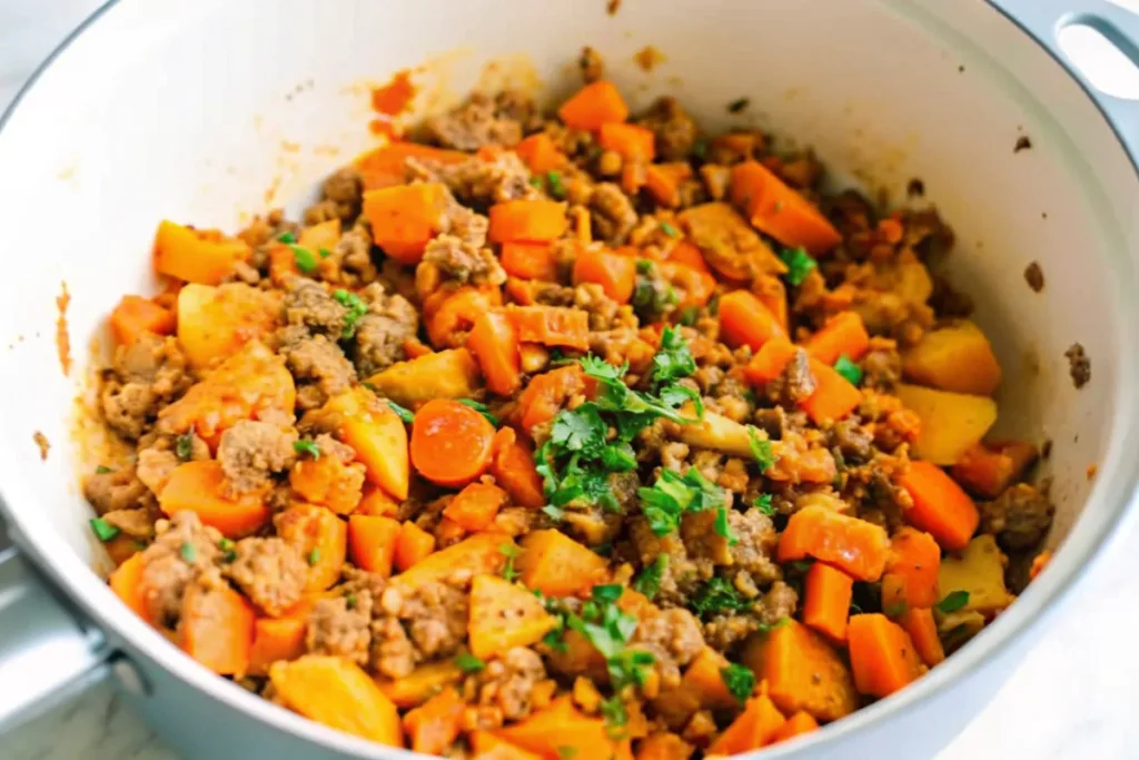 Healthy Sweet Potato Moussaka Skillet