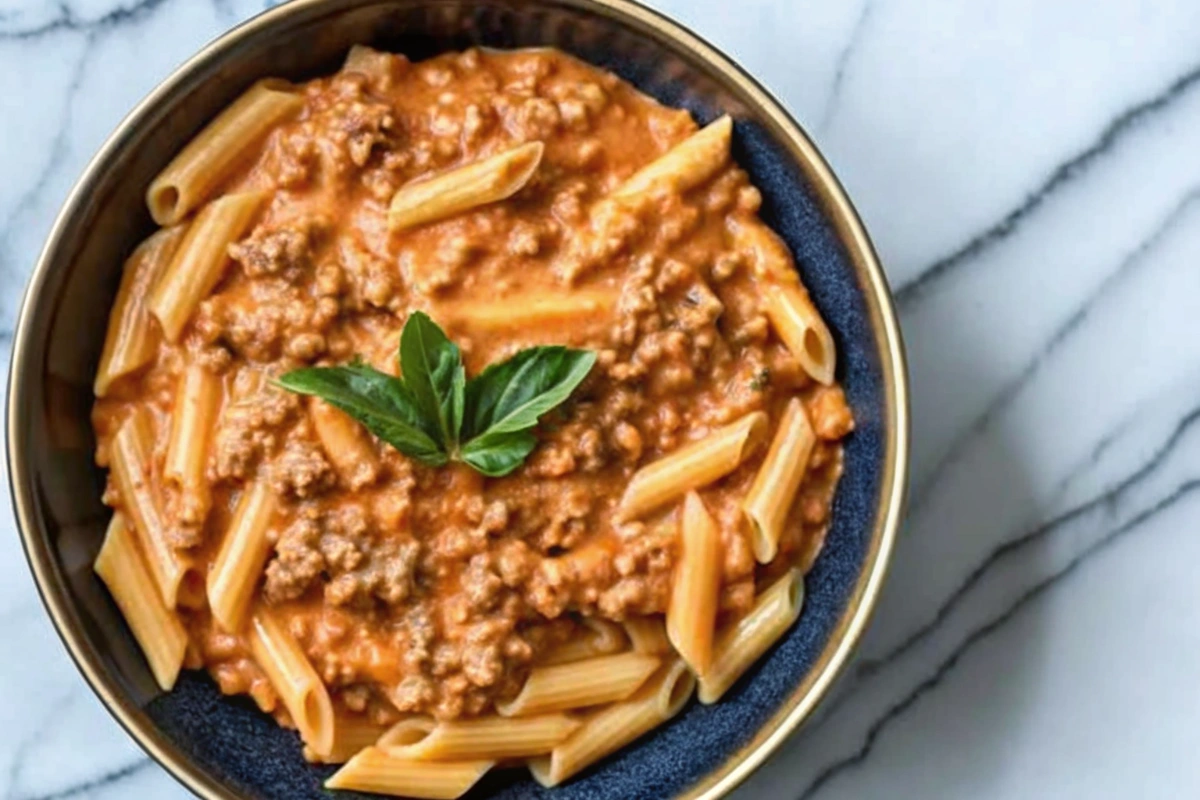 High Protein Creamy Beef Pasta