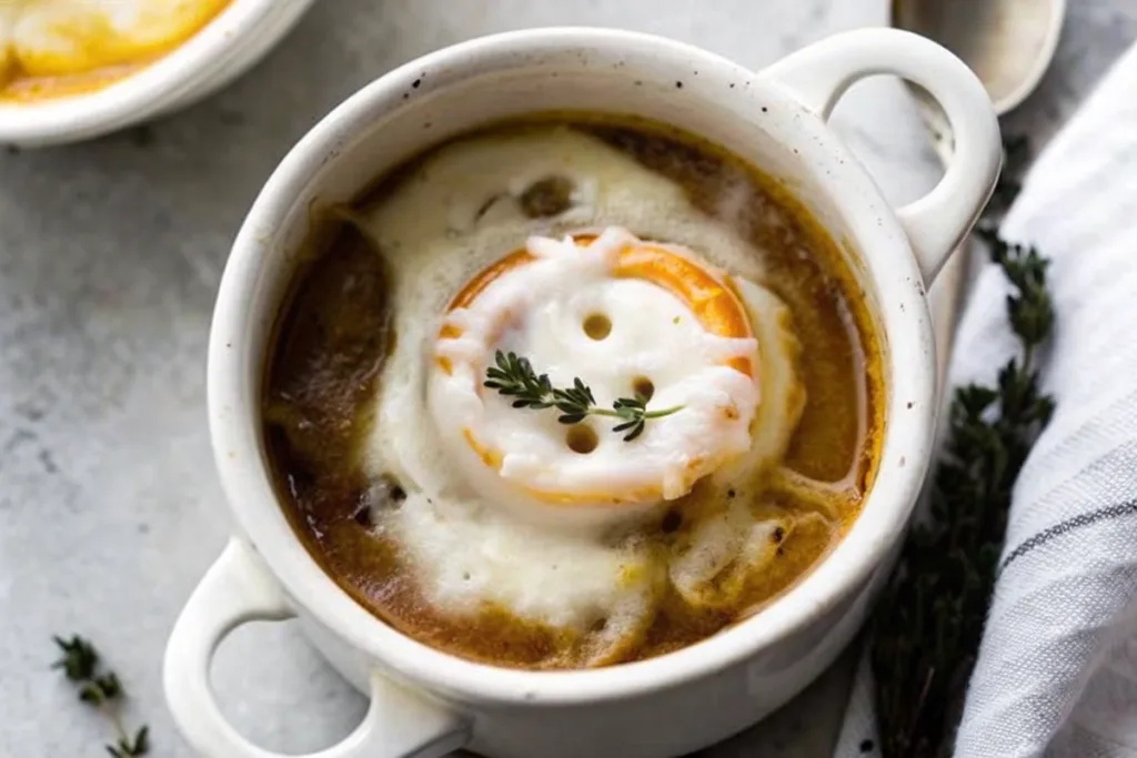 High Protein French Onion Chicken Soup
