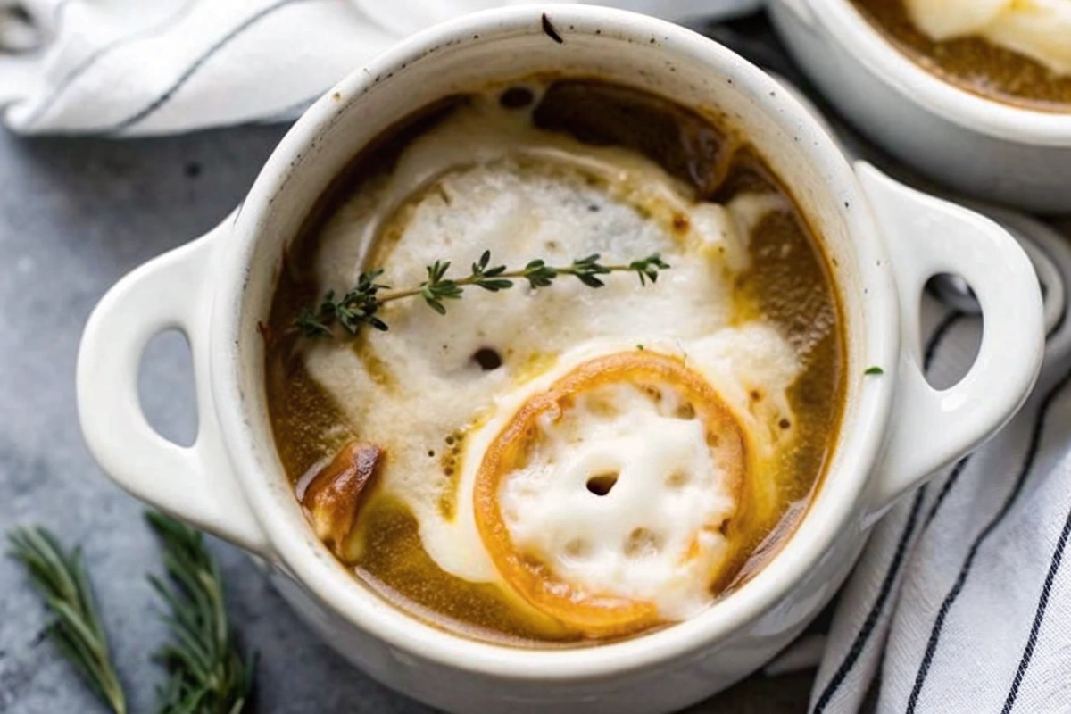 High Protein French Onion Chicken Soup