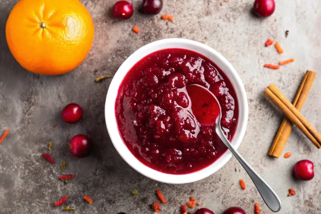 Homemade Cranberry Sauce with Orange