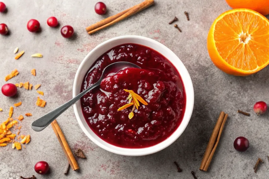 Homemade Cranberry Sauce with Orange