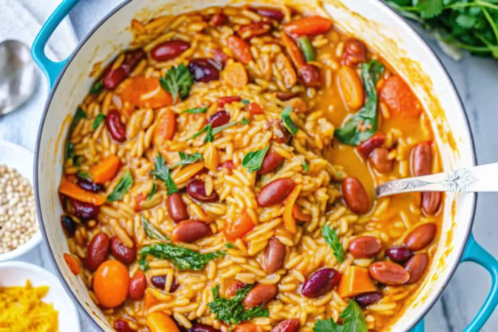 Mediterranean Orzo and Beans