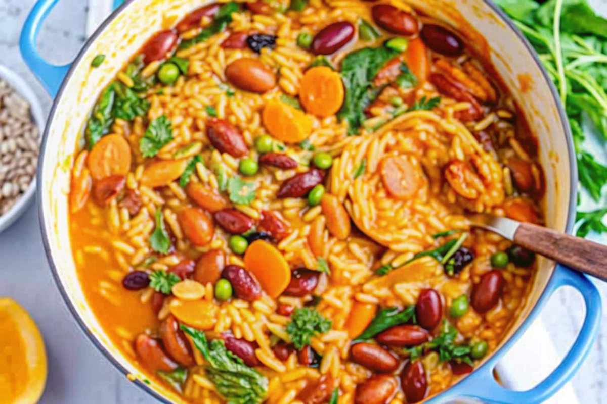 Mediterranean Orzo and Beans