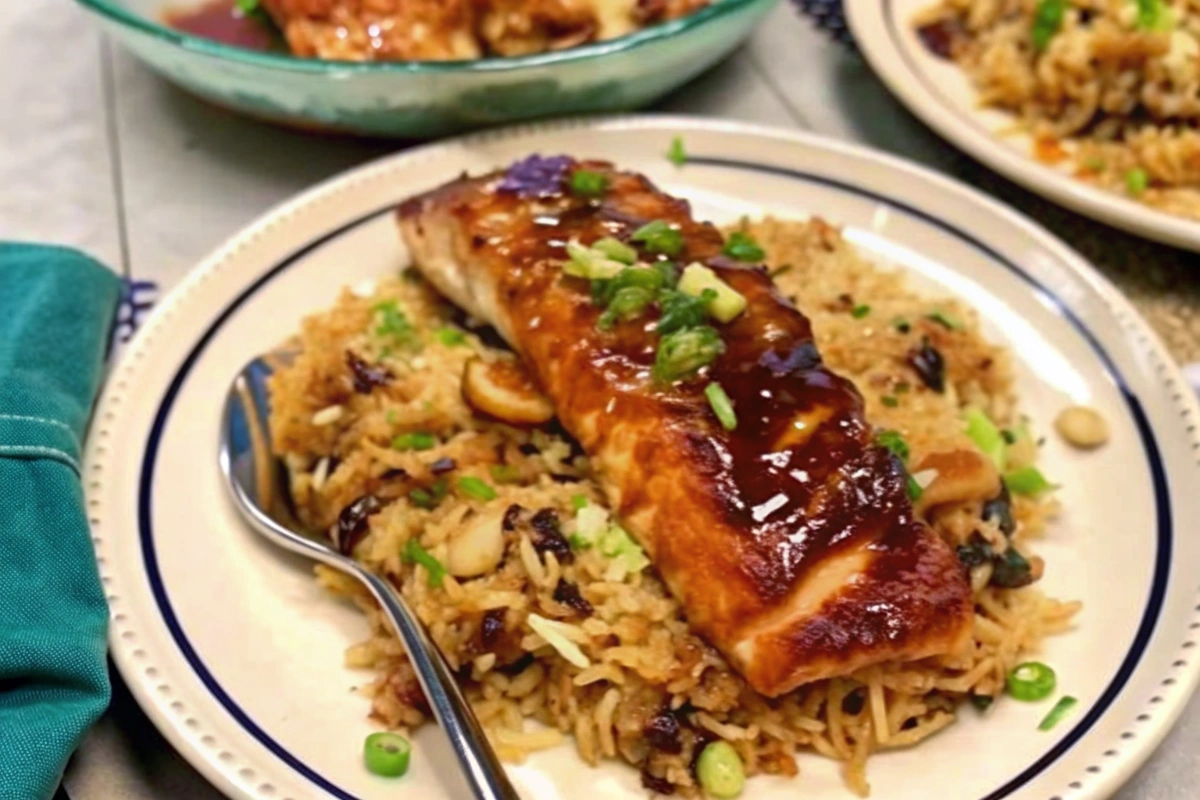 One Pan Killer Crack Salmon and Rice ingredients