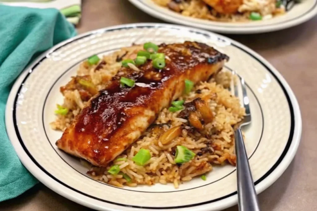 One Pan Killer Crack Salmon and Rice