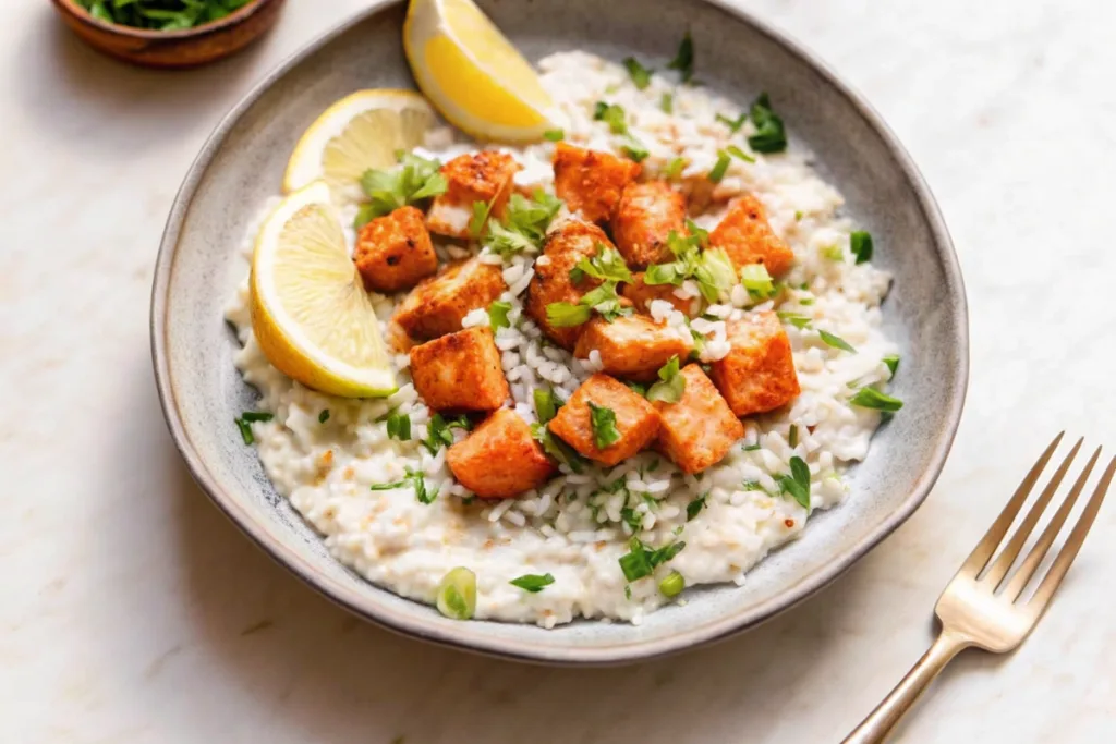 One-Pot Salmon and Dill Rice with Peas