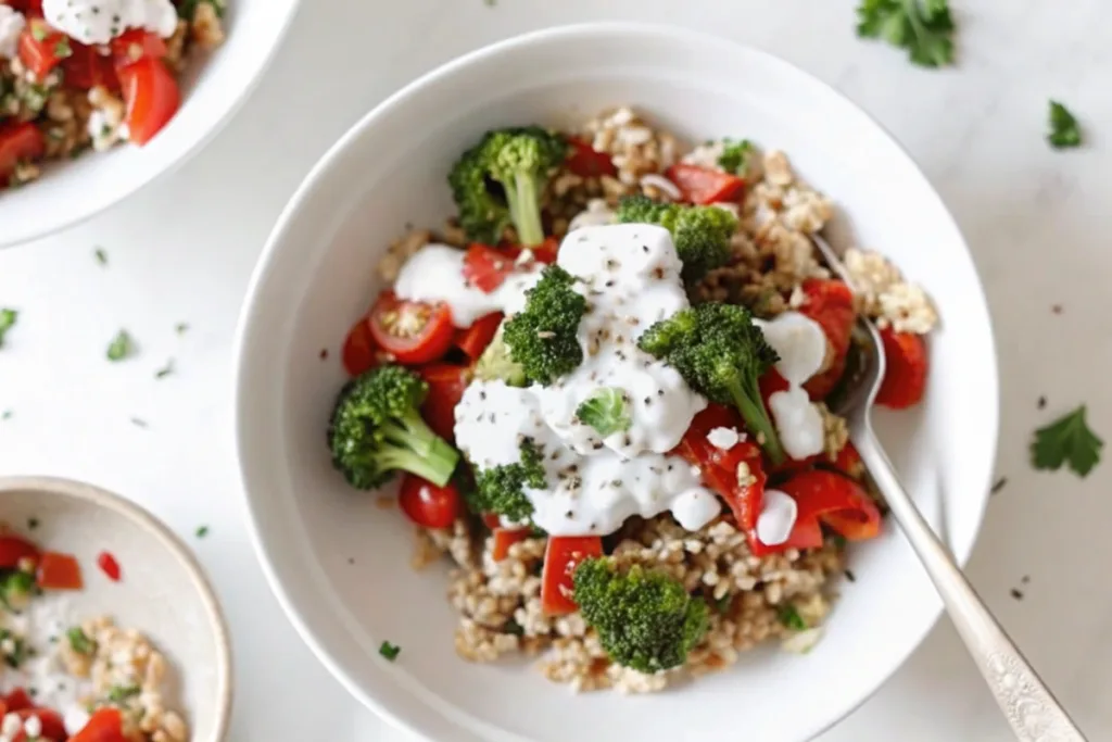 Rice Bowl and Lemon Yogurt Sauce
