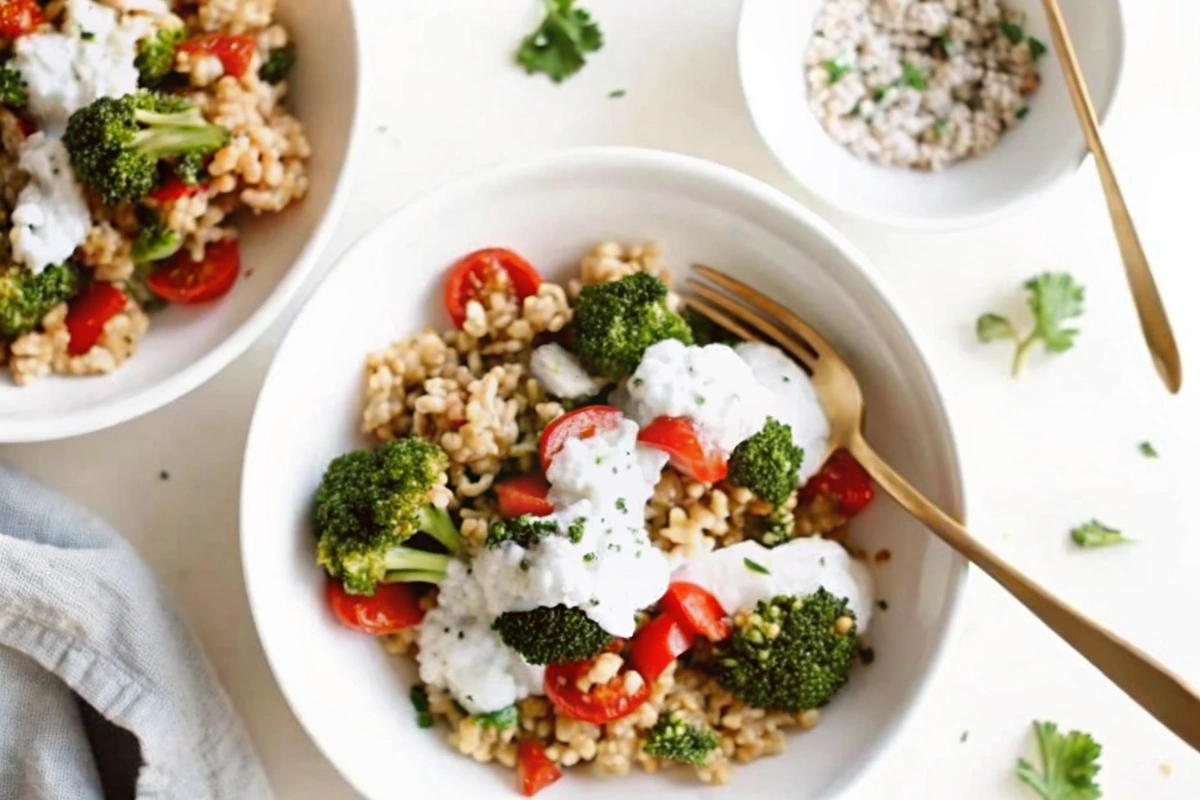 Rice Bowl and Lemon Yogurt Sauce