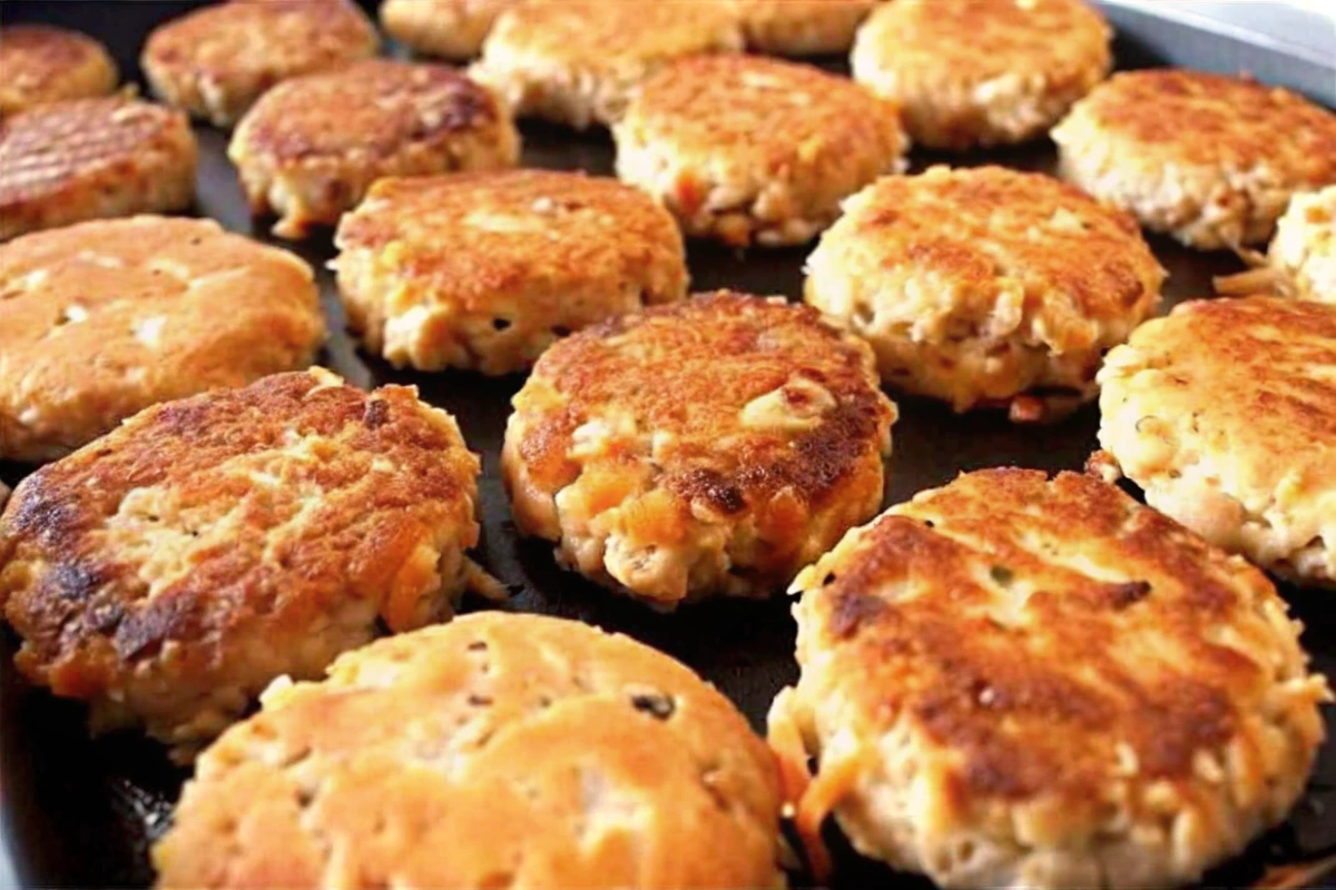 Southern Fried Salmon Patties Served
