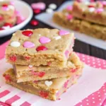 Valentine Peanut Butter Heart Cookie Bars